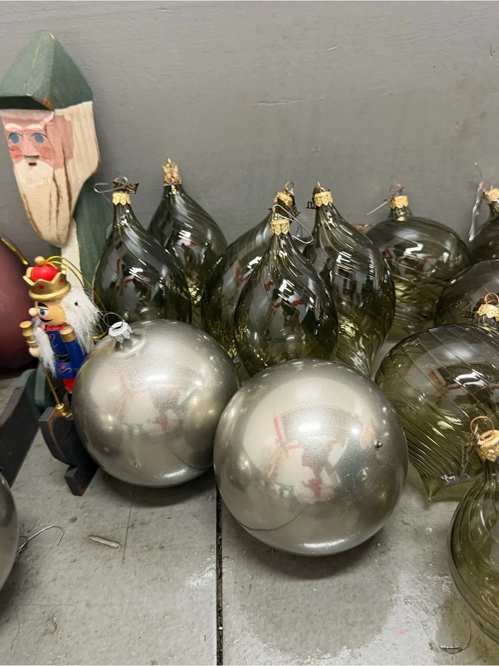 Vintage Hand Blown Glass Christmas Ornaments Large Mixed Lot Teardrop Balls